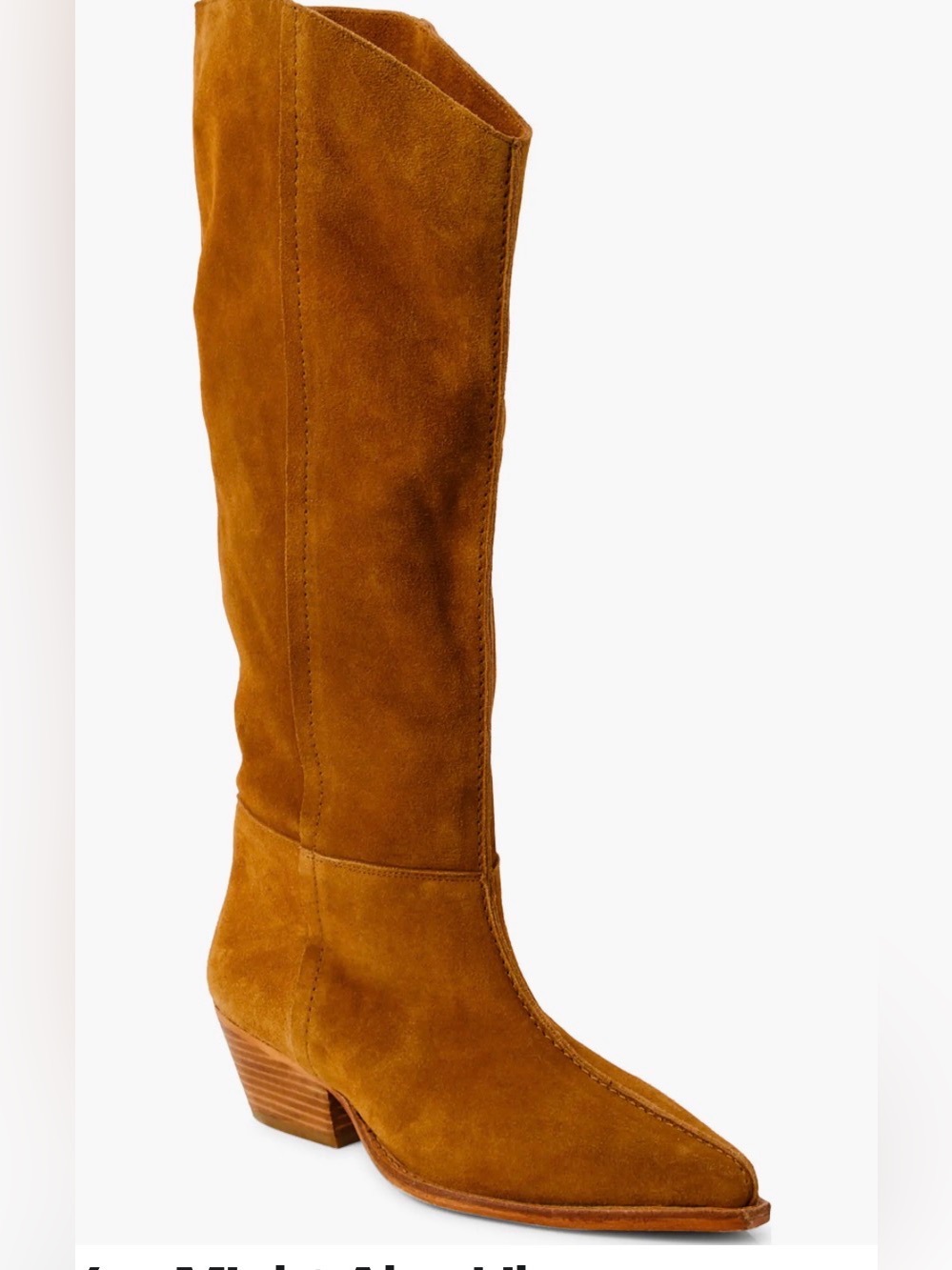 Free People Tall Suede Boot in Cognac-Size 38